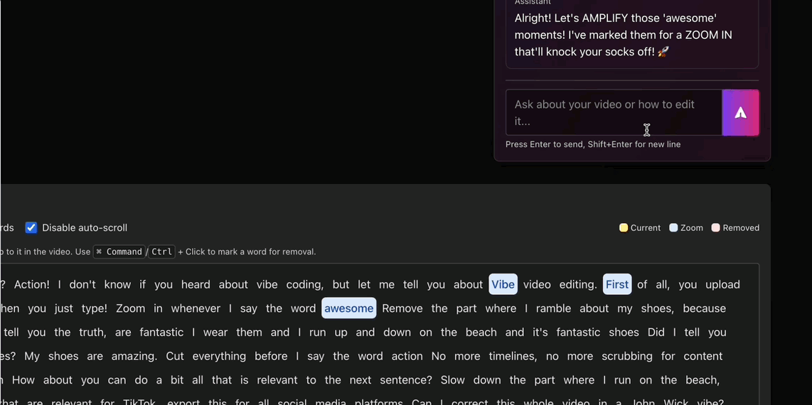 Advanced AI editing demo